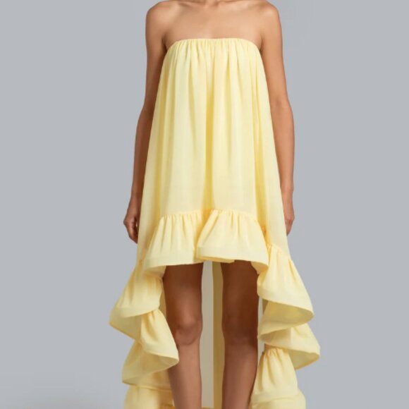 GHRAIL "Shiloh" Chiffon Dress Yellow NWT size M - Picture 1 of 4